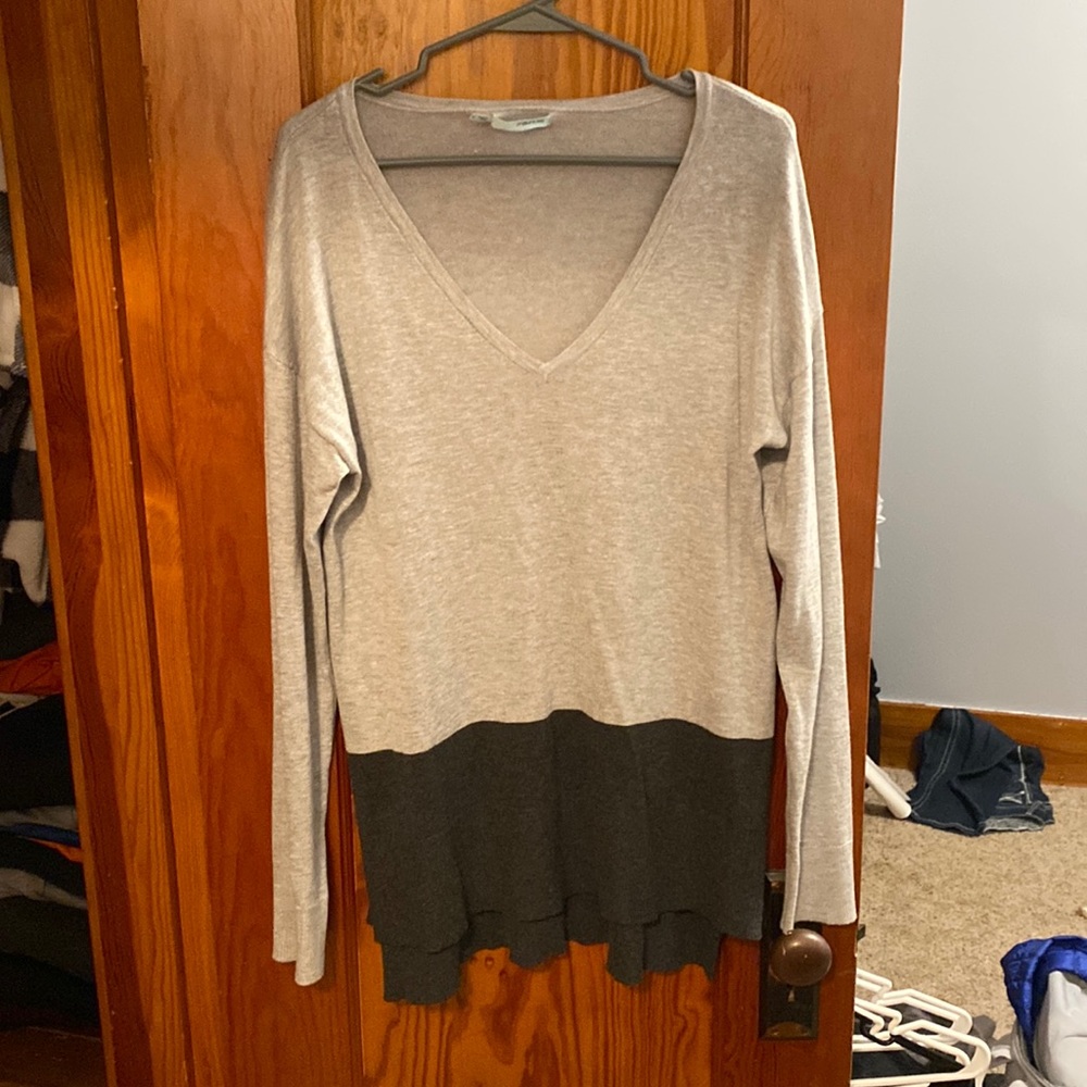 Light and dark grey long sleeve.
